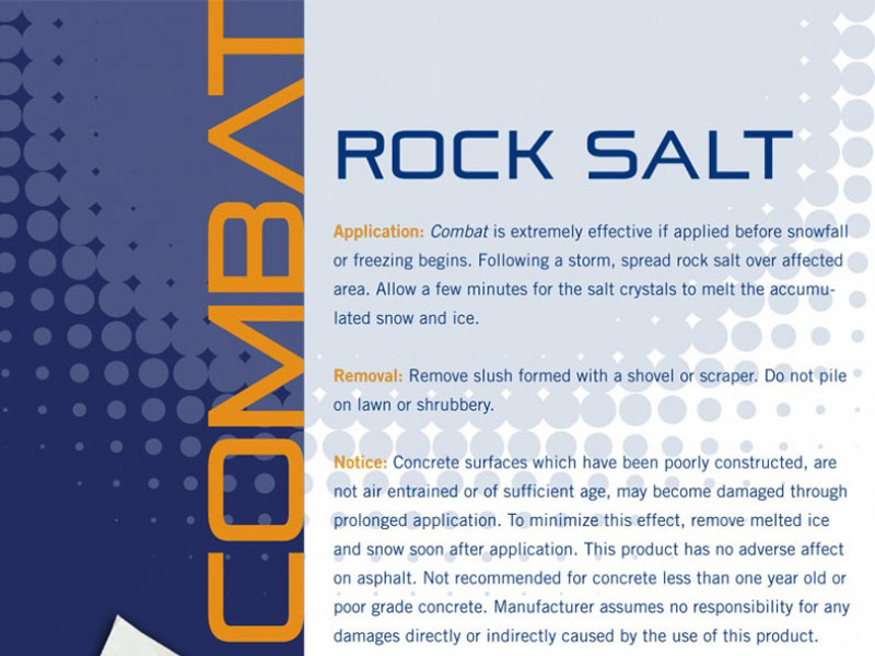 Sell Sheets - Combat Rock Salt gallery of work, marketing with Bare Bones Marketing.