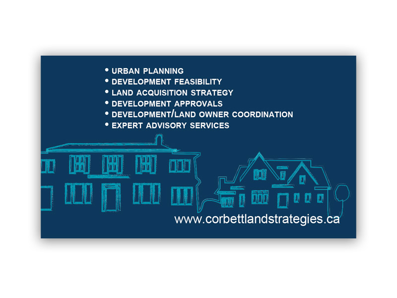 Corbett Business Card - Back design, branding with Bare Bones Marketing in Oakville, Ontario.