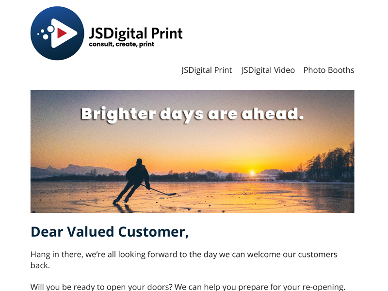 JSDigital Email Marketing - Brighter days ahead, Bare Bones Marketing in Oakville, Ontario.