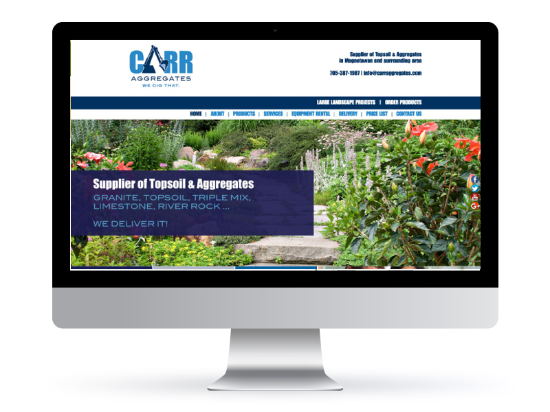 Carr Aggregates - Web design by Bare Bones Marketing in Oakville, Ontario.