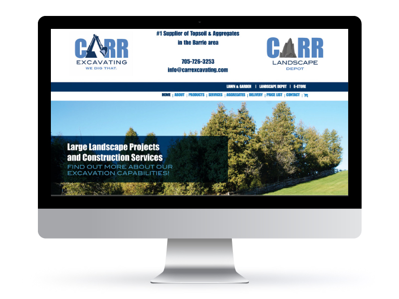 Carr Excavating - Web design by Bare Bones Marketing in Oakville, Ontario.