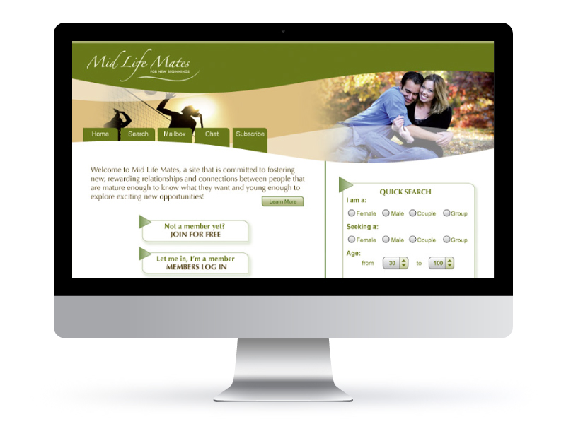 Mid Life Mates - Web design by Bare Bones Marketing in Oakville, Ontario.