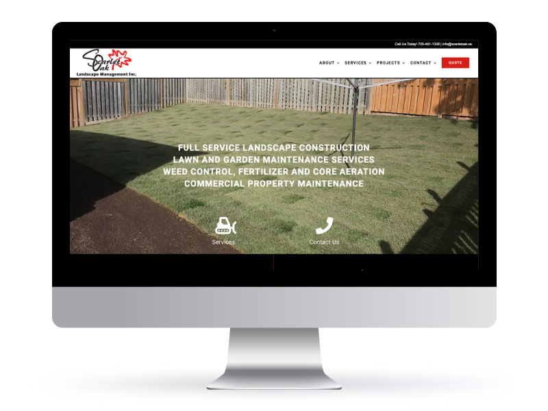 Scarlet Oak Landscaping - Web design by Bare Bones Marketing in Oakville, Ontario.